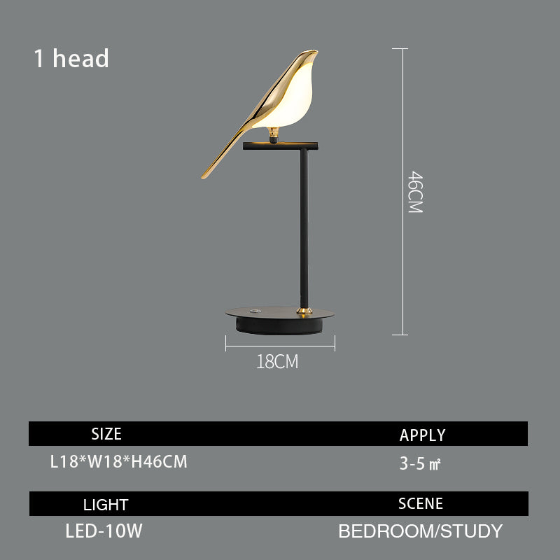 Elegant Golden Bird Table Lamp for Bedroom Decor - Stylish Lighting for a Chic and Cozy Atmosphere in Your Home