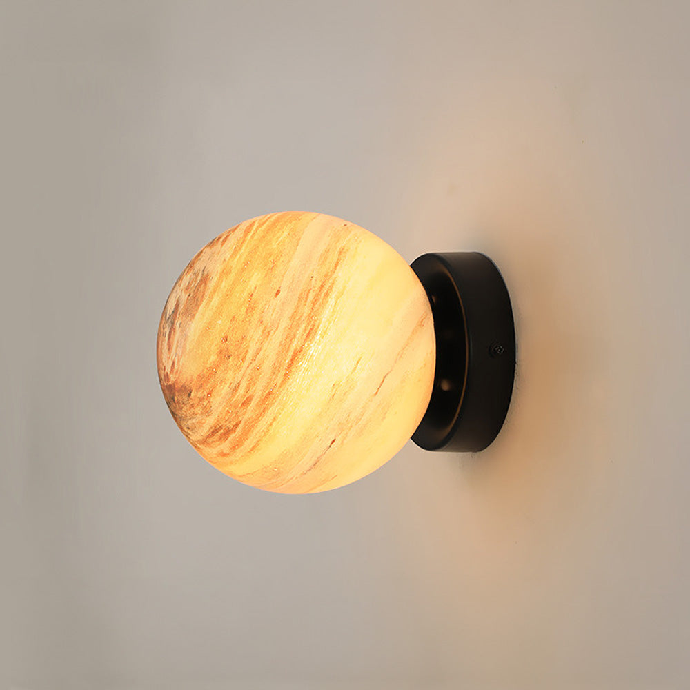 Contemporary Planet Glass Ceiling Light Fixture for Stylish Bedroom Illumination and Elegant Home Décor