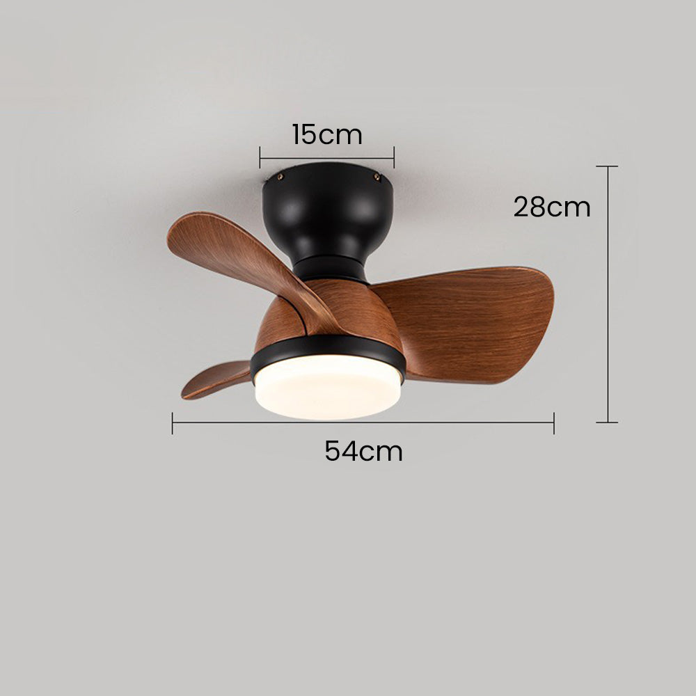 Elegant Wooden Ceiling Fan with LED Light for a Stylish Bedroom Ambience - Simple Design for Modern Living Spaces