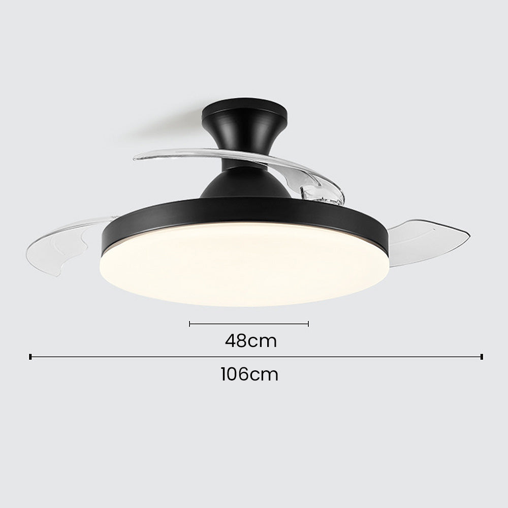 Sleek Low-Profile Bedroom Ceiling Fan with Integrated LED Light for Effortless Style and Comfort