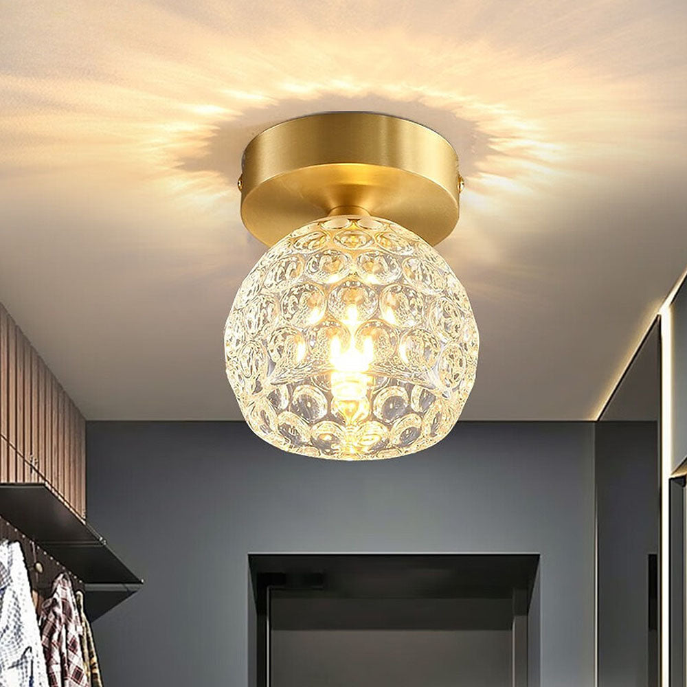 Contemporary Mini Clear Semi-Flush Ceiling Light for Hallway - Stylish and Modern Illumination Solution