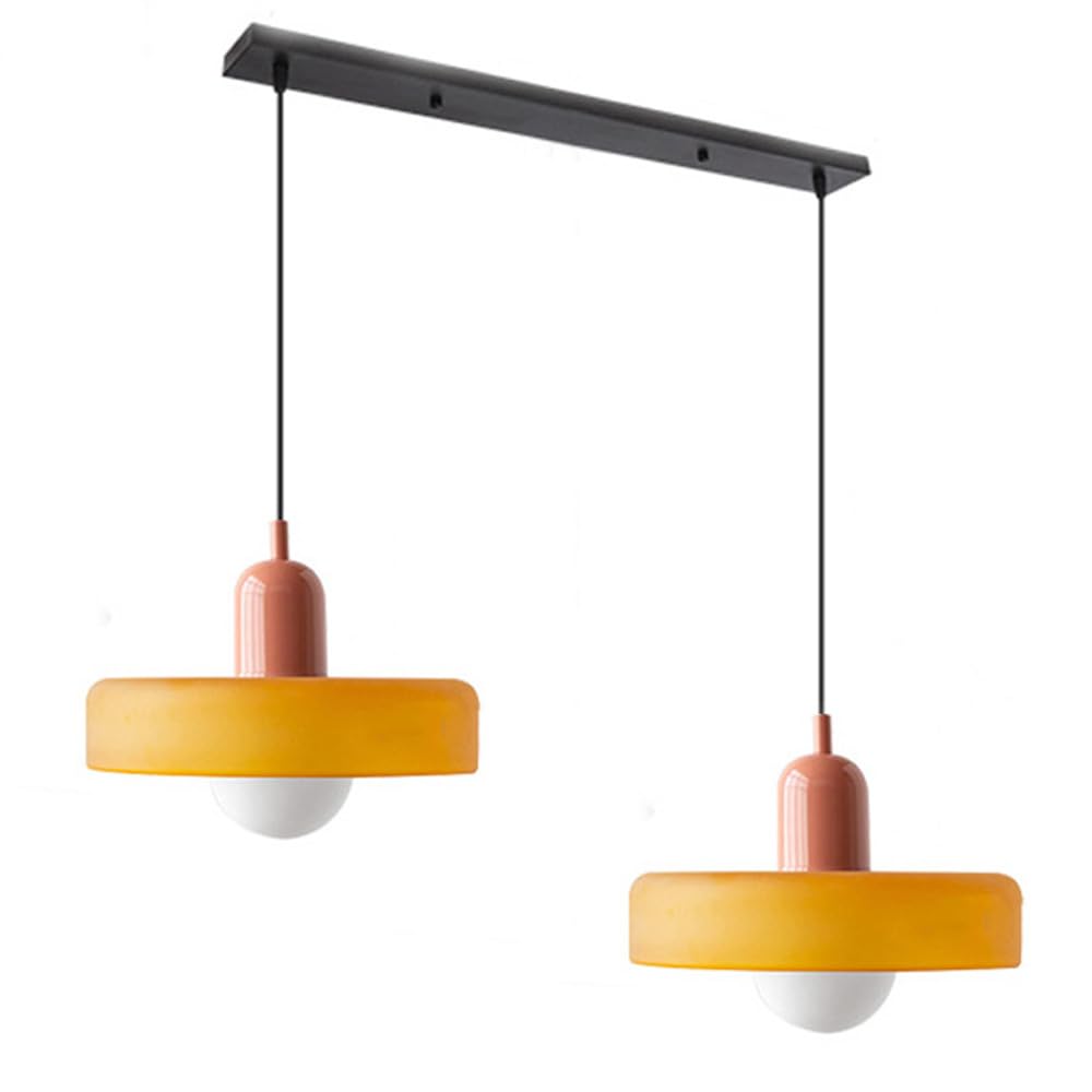 Contemporary Bauhaus Stained Glass Pendant Light with Dual Heads for Stylish Home Illumination