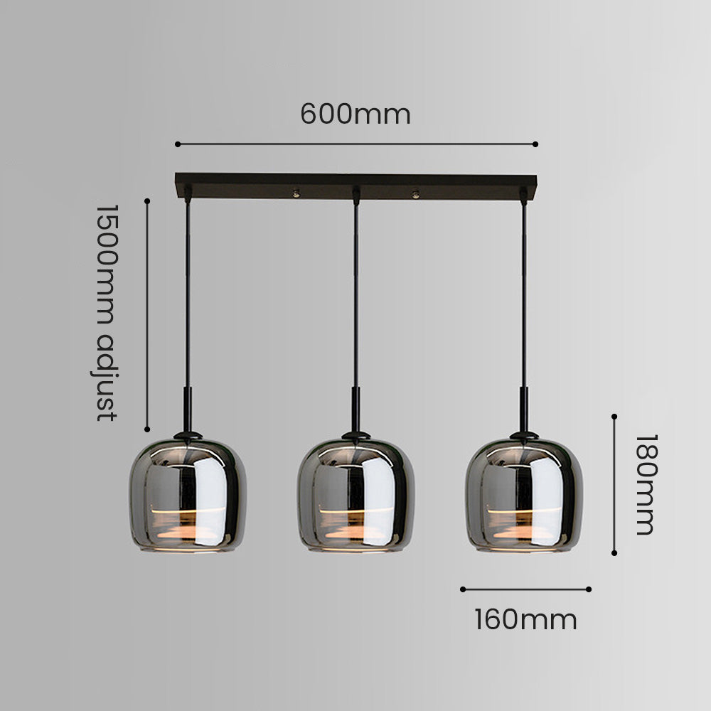 Nordic Grey Multi-Head Designer Pendant Light for Modern Kitchen Illumination and Stylish Home Décor