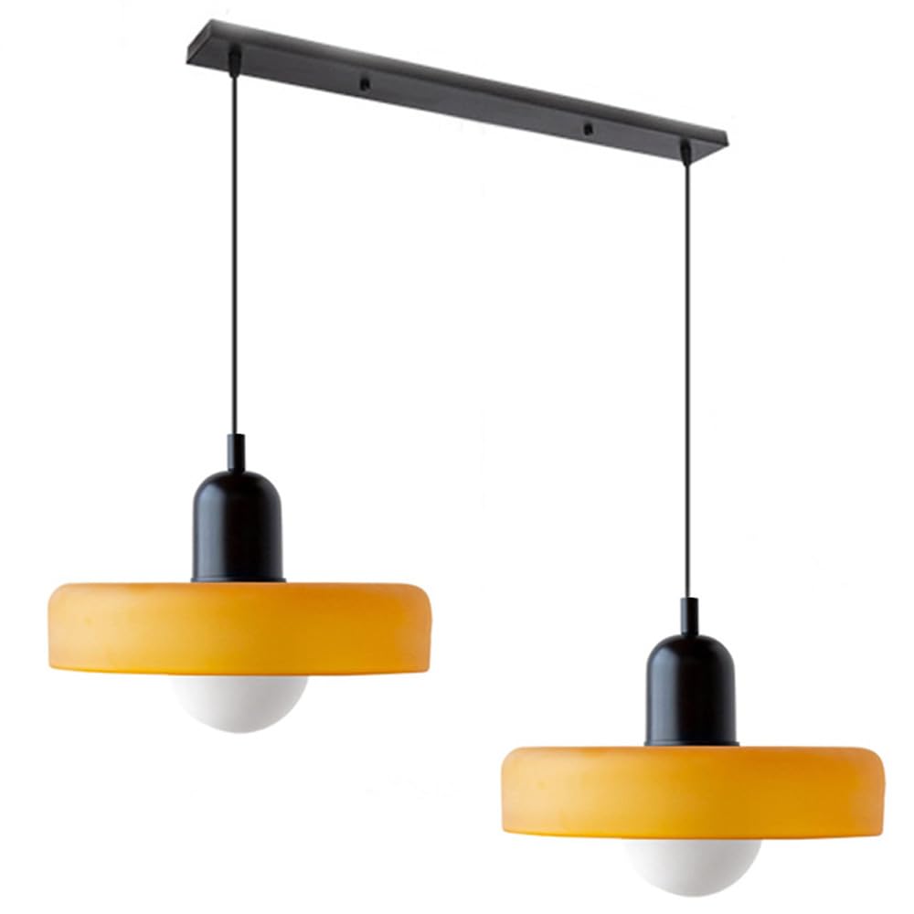 Contemporary Bauhaus Stained Glass Pendant Light with Dual Heads for Stylish Home Illumination