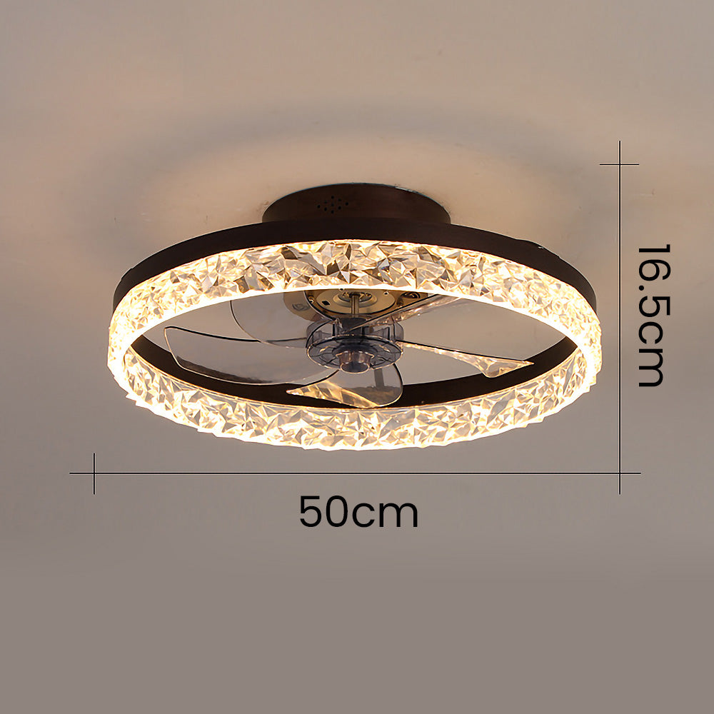 Modern Round Ceiling Fan with LED Light - Stylish Hardware Design for Enhanced Airflow and Illumination in Any Room