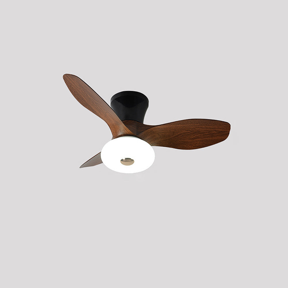 Natural Wood Elegant Ceiling Fan with LED Light - Stylish and Simple Design for Modern Homes and Spaces