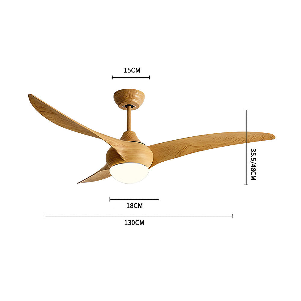 Wooden Flush Ceiling Fan with LED Light and Remote Control for Effortless Comfort and Style in Your Home