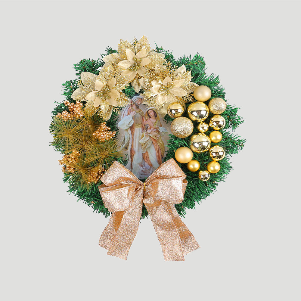 Warm LED Christmas Wreath Ornament with Twinkling Lights for a Festive Holiday Decoration