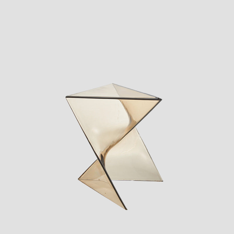 Side Table Modern Acrylic Twist Design