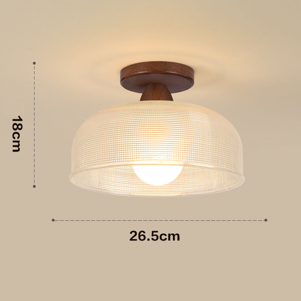 Contemporary Solid Wood and Glass Ceiling Light Fixture for Elegant Home Illumination and Stylish Interior Design