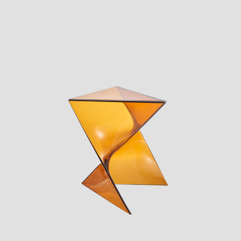 Side Table Modern Acrylic Twist Design