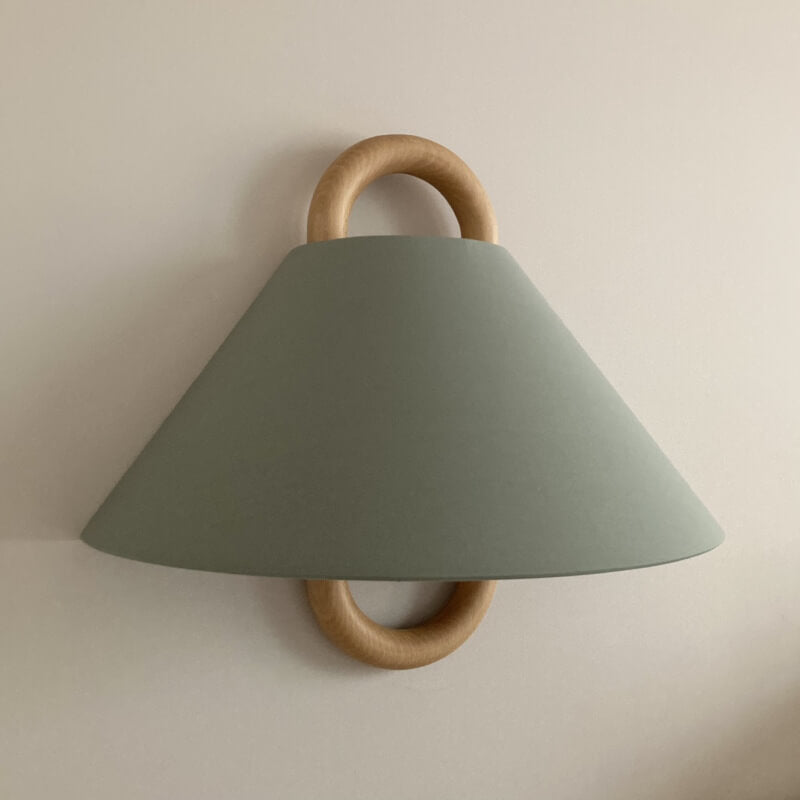 Wandlampe Modern Holz Stoff Wandleuchte Lampe