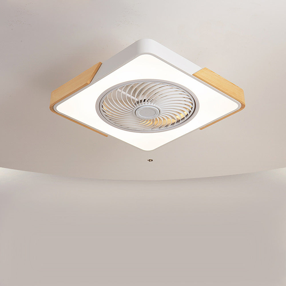 Modern Round Wooden Ceiling Fan with Energy-Efficient LED Lights for Stylish Home Illumination and Air Circulation