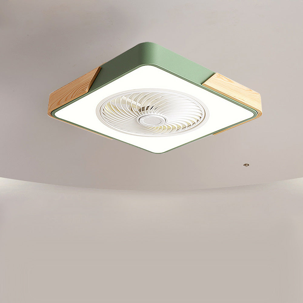 Modern Round Wooden Ceiling Fan with Energy-Efficient LED Lights for Stylish Home Illumination and Air Circulation