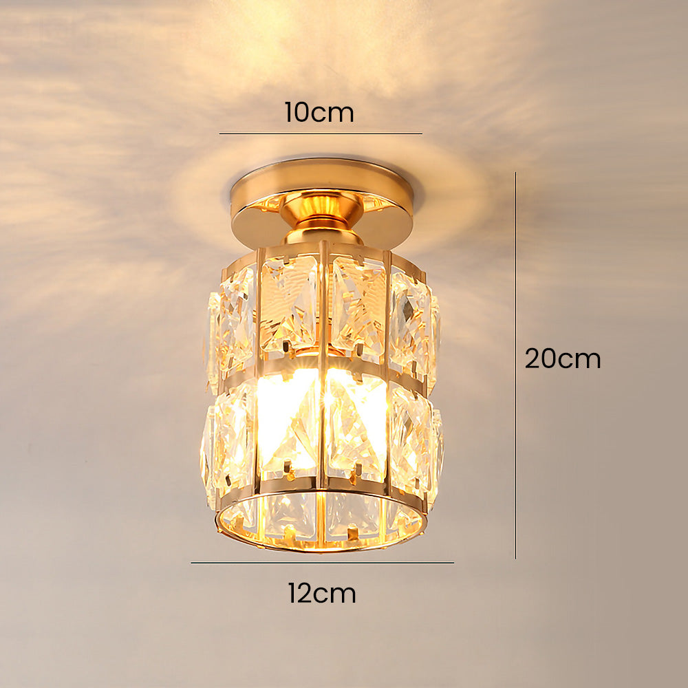 Contemporary Gold Glass Semi-Flush Ceiling Light for Hallway - Elegant Lighting Fixture for Modern Interiors