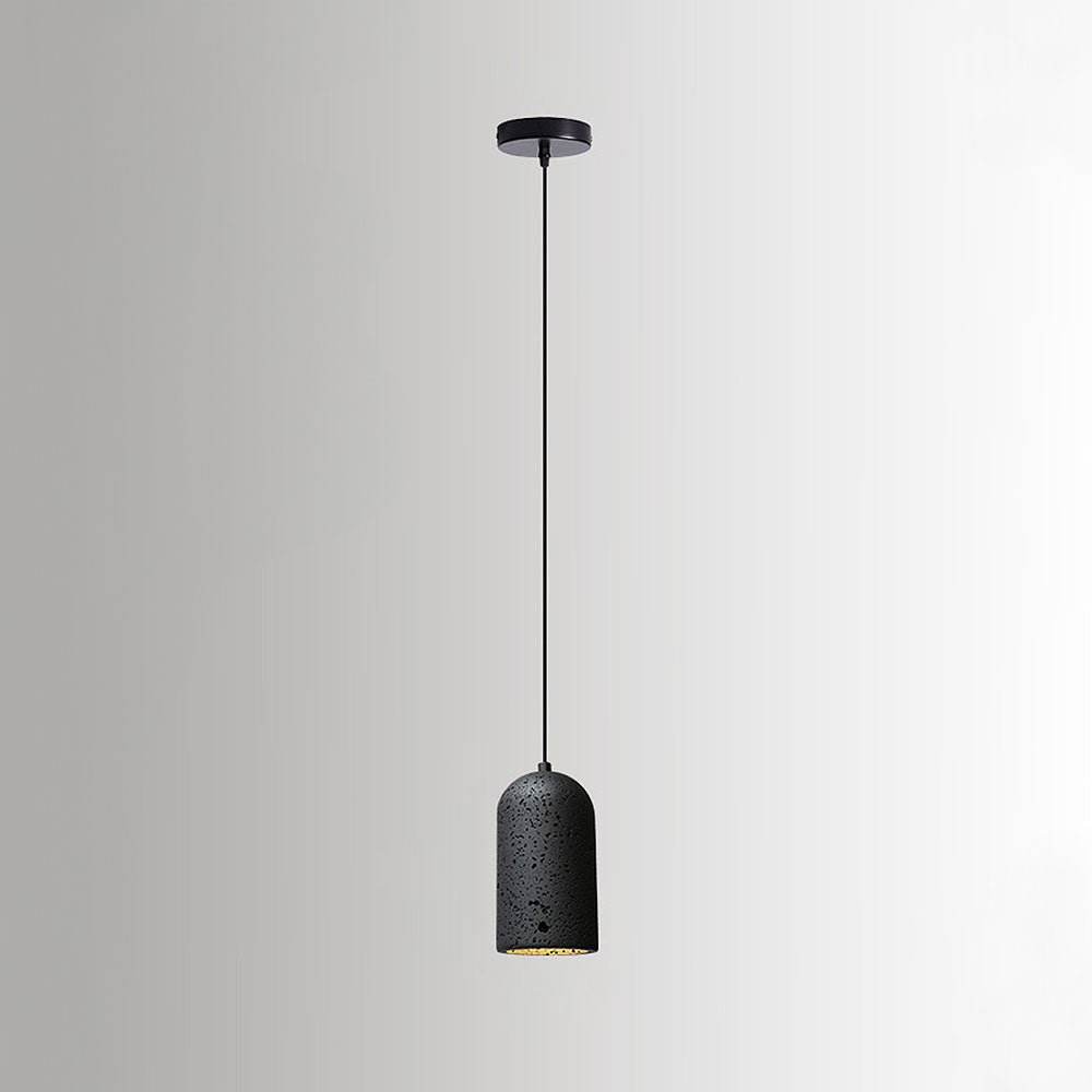 Wabi-Sabi Inspired Black Stone Pendant Light for Kitchen - Unique Rustic Lighting Fixture for Contemporary Home Decor