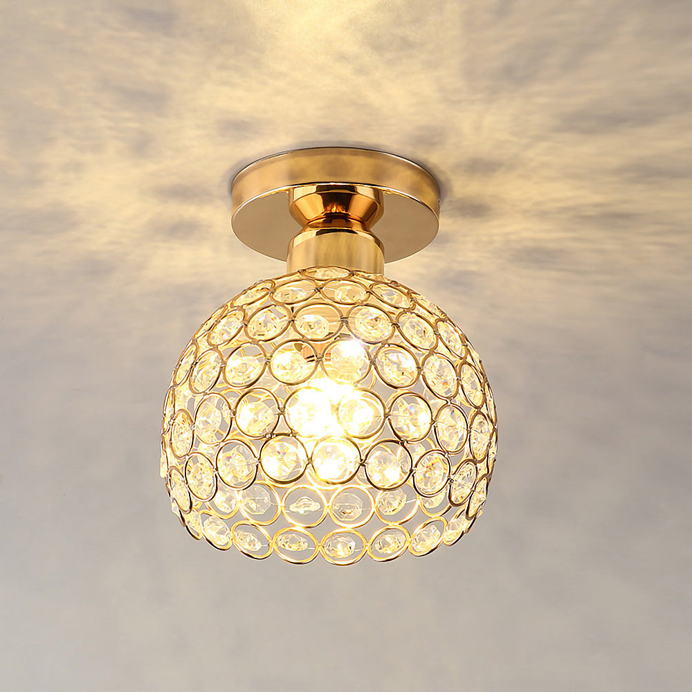 Contemporary Gold Glass Ceiling Light for Hallway - Elegant Modern Design Lighting Fixture for Stylish Home Interiors