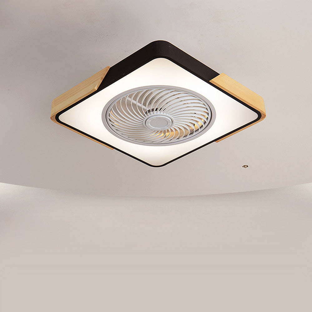 Modern Round Wooden Ceiling Fan with Energy-Efficient LED Lights for Stylish Home Illumination and Air Circulation