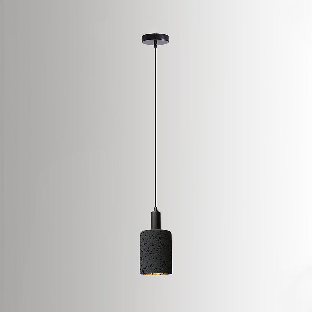 Wabi-Sabi Inspired Black Stone Pendant Light for Kitchen - Unique Rustic Lighting Fixture for Contemporary Home Decor