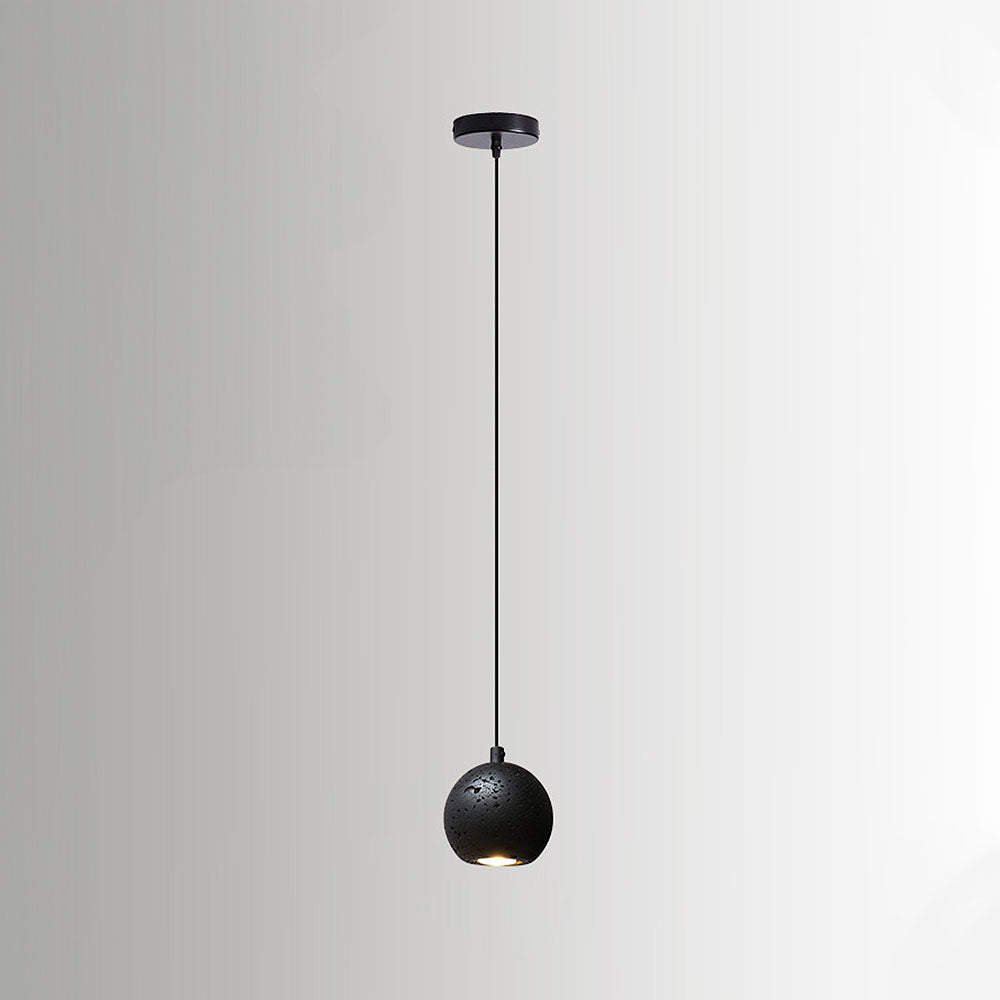 Wabi-Sabi Inspired Black Stone Pendant Light for Kitchen - Unique Rustic Lighting Fixture for Contemporary Home Decor