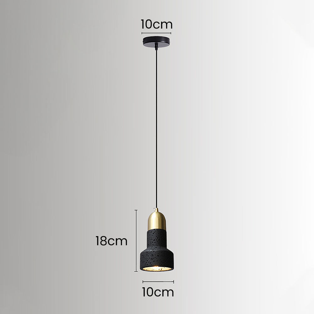 Wabi-Sabi Inspired Black Stone Pendant Light for Kitchen - Unique Rustic Lighting Fixture for Contemporary Home Decor