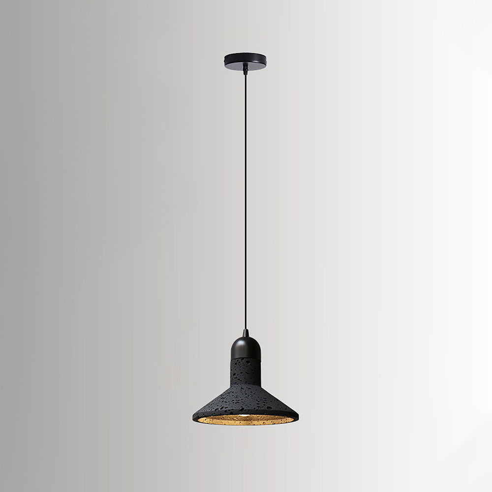 Wabi-Sabi Inspired Black Stone Pendant Light for Kitchen - Unique Rustic Lighting Fixture for Contemporary Home Decor