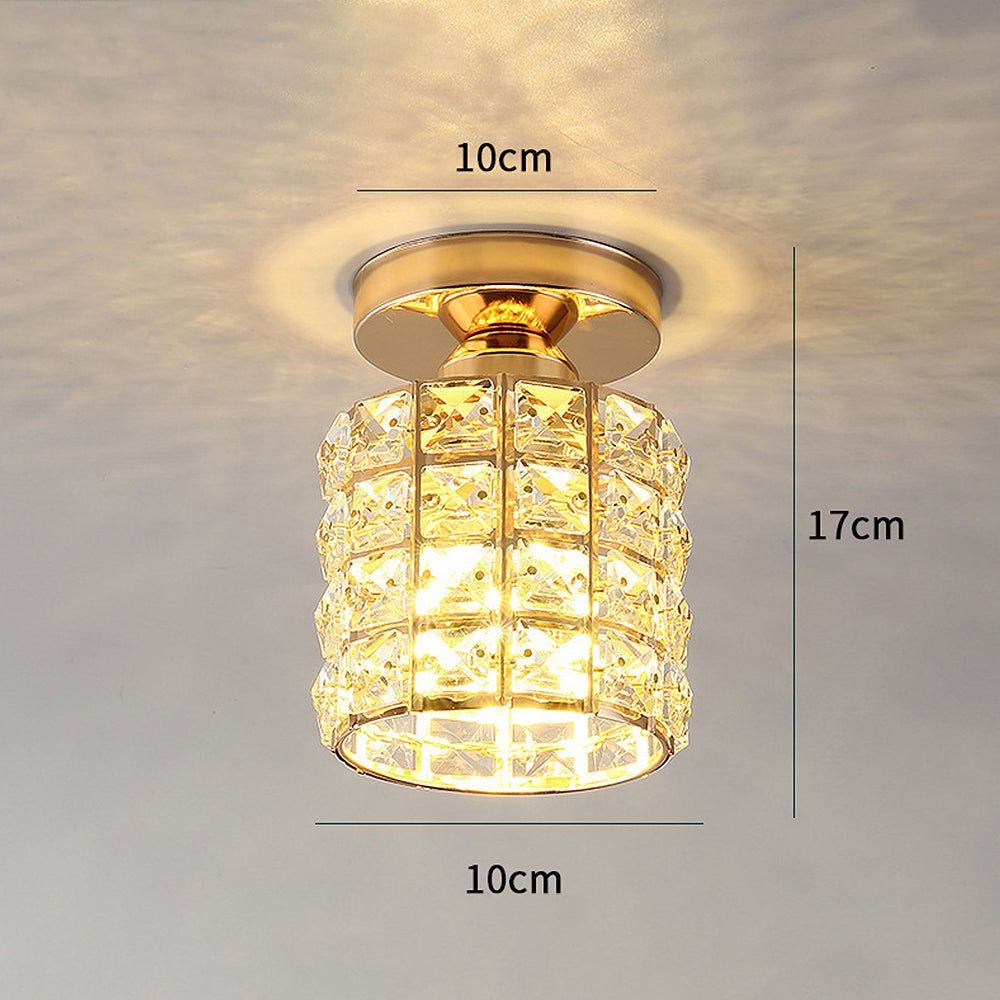 Contemporary Gold Round Glass Semi-Flush Ceiling Light for Hallway - Elegant Lighting Fixture for Modern Interiors