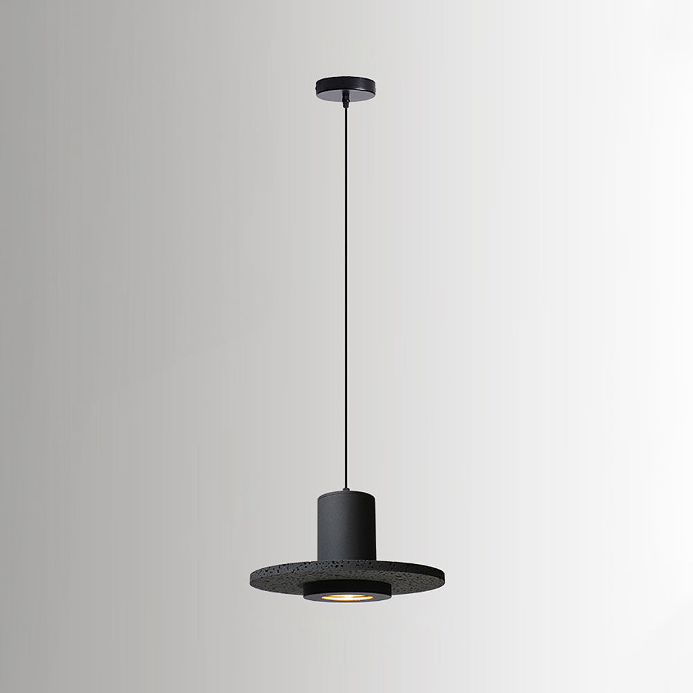 Wabi-Sabi Inspired Black Stone Pendant Light for Kitchen - Unique Rustic Lighting Fixture for Contemporary Home Decor