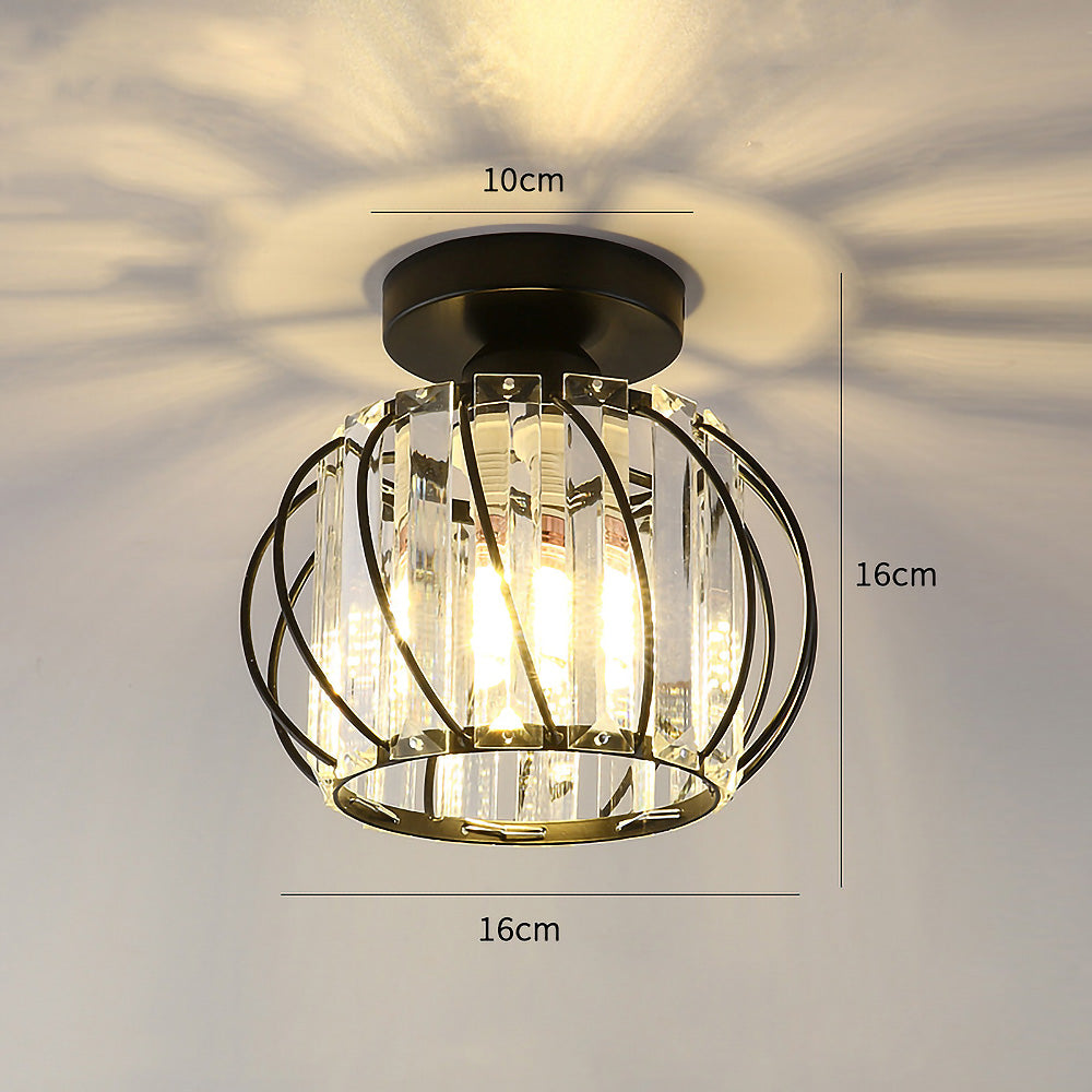 Set of 2 Elegant Glass Ceiling Lights for Hallway - Stylish Luxury Illumination for Home Décor