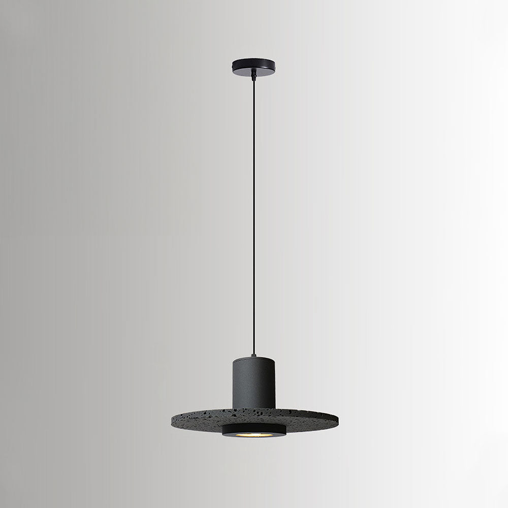 Wabi-Sabi Inspired Black Stone Pendant Light for Kitchen - Unique Rustic Lighting Fixture for Contemporary Home Decor