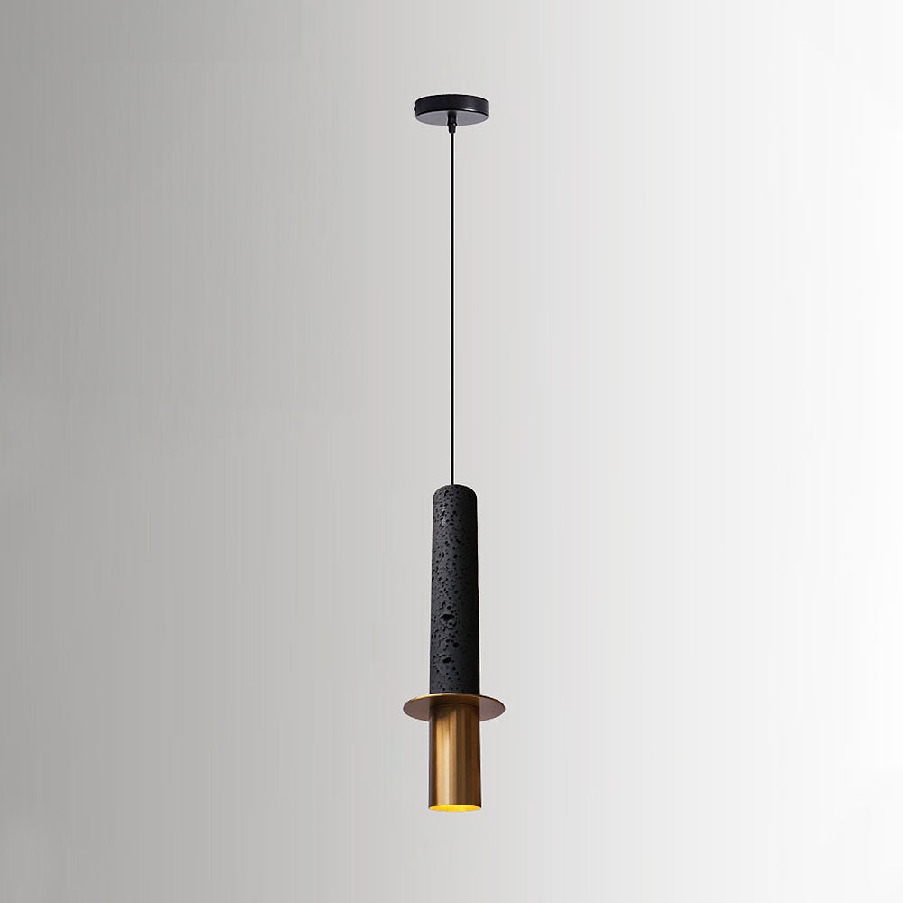 Wabi-Sabi Inspired Black Stone Pendant Light for Kitchen - Unique Rustic Lighting Fixture for Contemporary Home Decor