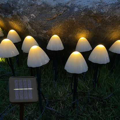Lumières de jardin à piquet en forme de champignon solaire d'extérieur