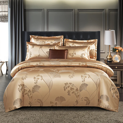 Luxurious Satin Duvet Cover with Floral Design - Image 1
