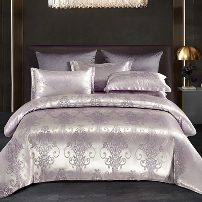 Luxurious Satin Duvet Cover with Floral Design - Image 2