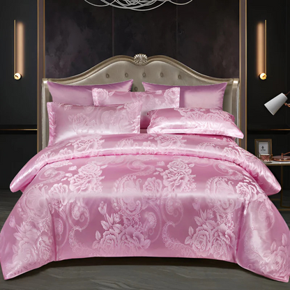 Luxurious Satin Duvet Cover with Floral Design - Image 6