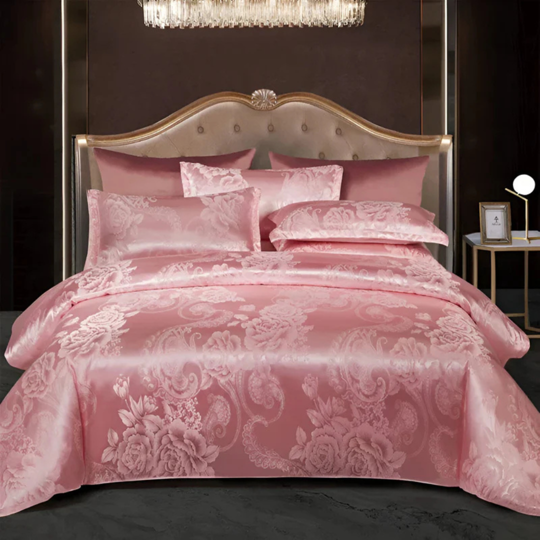 Luxurious Satin Duvet Cover with Floral Design - Image 5