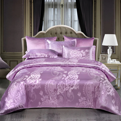 Luxurious Satin Duvet Cover with Floral Design - Image 8