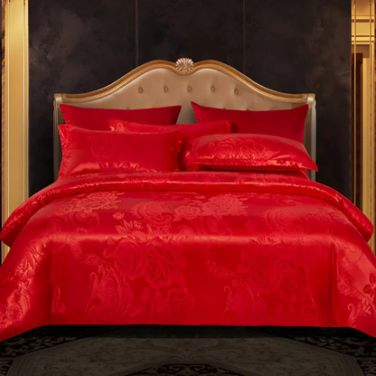 Luxurious Satin Duvet Cover with Floral Design - Image 9