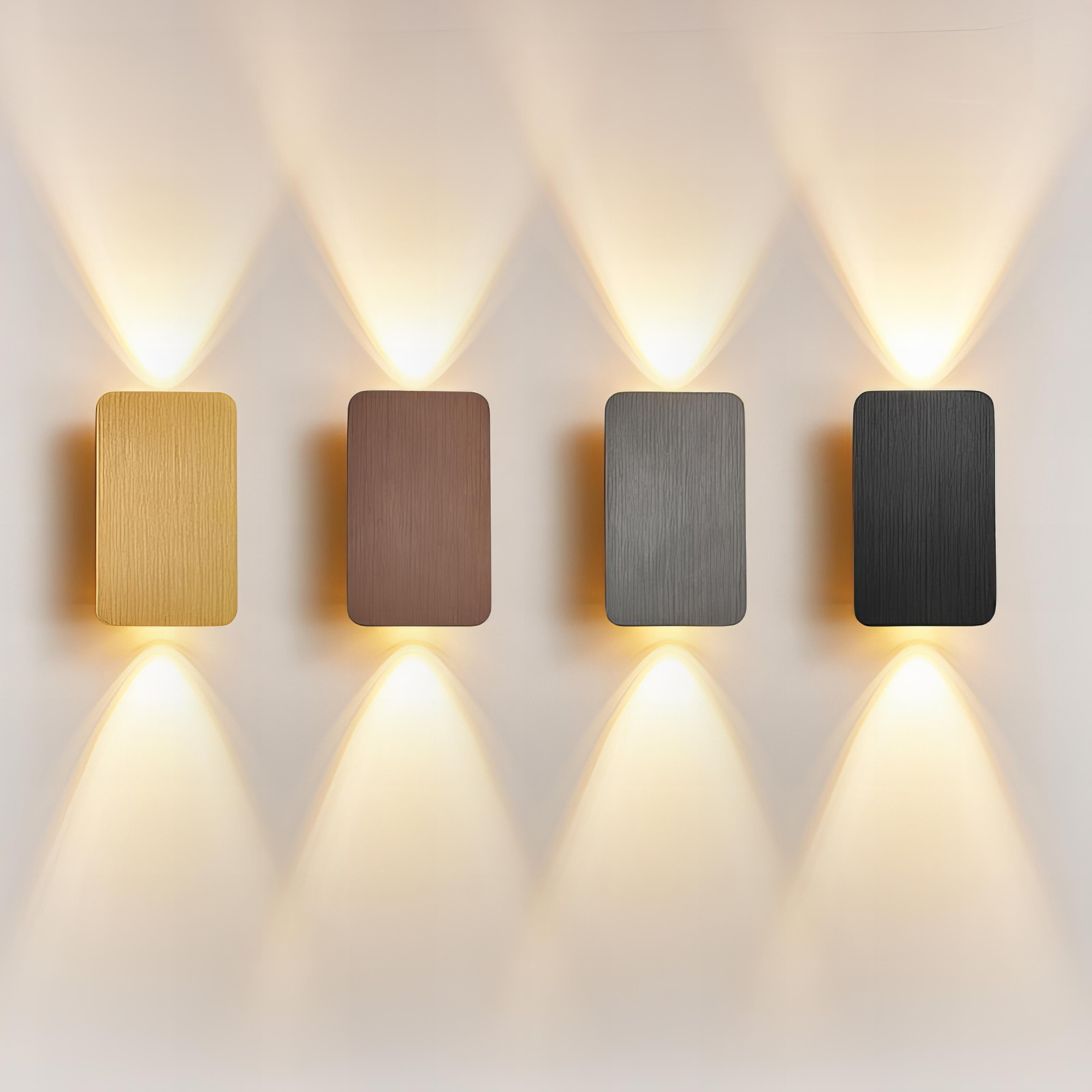 Aplique de pared moderno de metal rectangular LED para interior