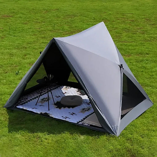 Pop-up Campingzelt mit Sonnenschutz-Design