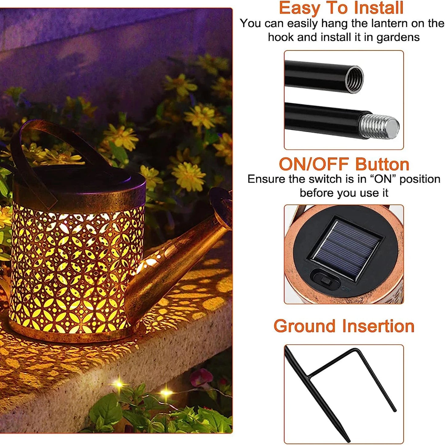 SunPour – Solar Garden Watering Can Light