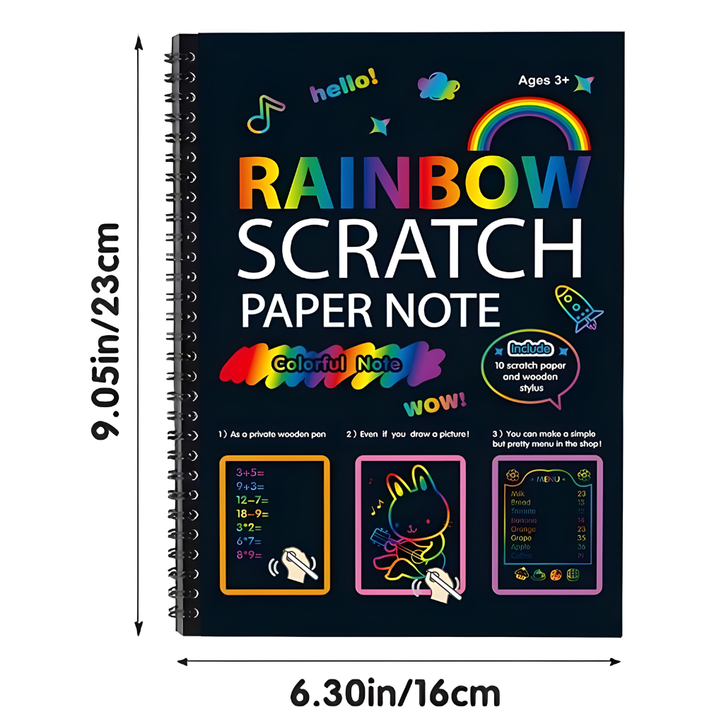 Scratch Art Paper Set Rainbow Magic Drawing Kit Kids