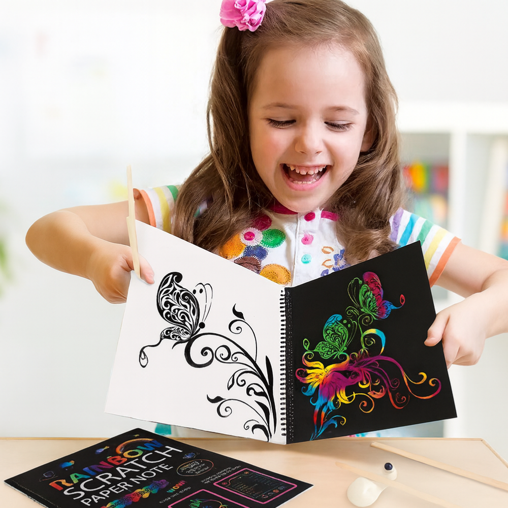 Scratch Art Paper Set Rainbow Magic Drawing Kit Kids