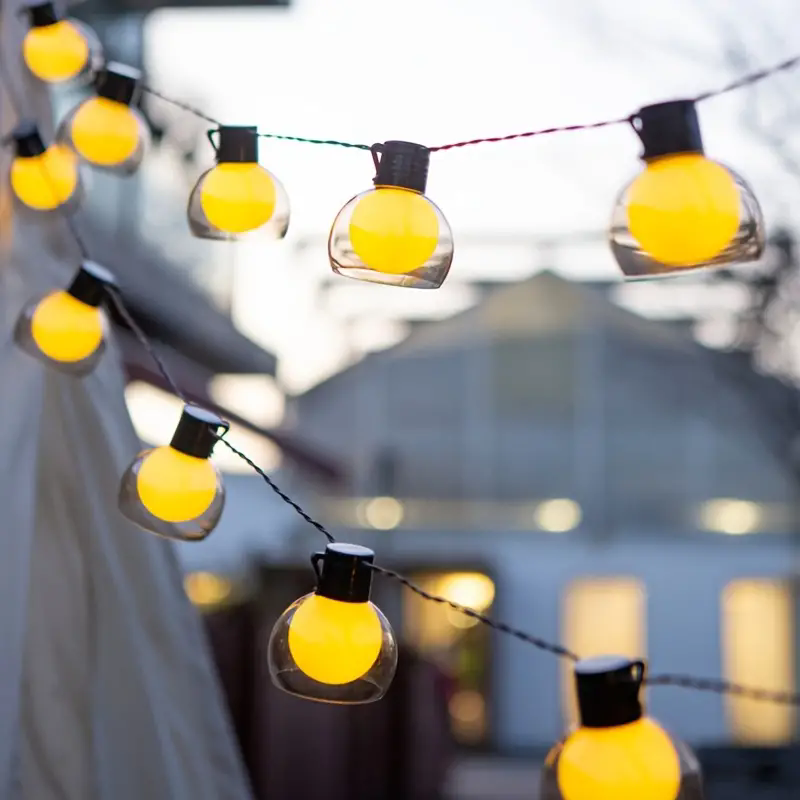 Outdoor Solar Festoon String Lights Warm Glow