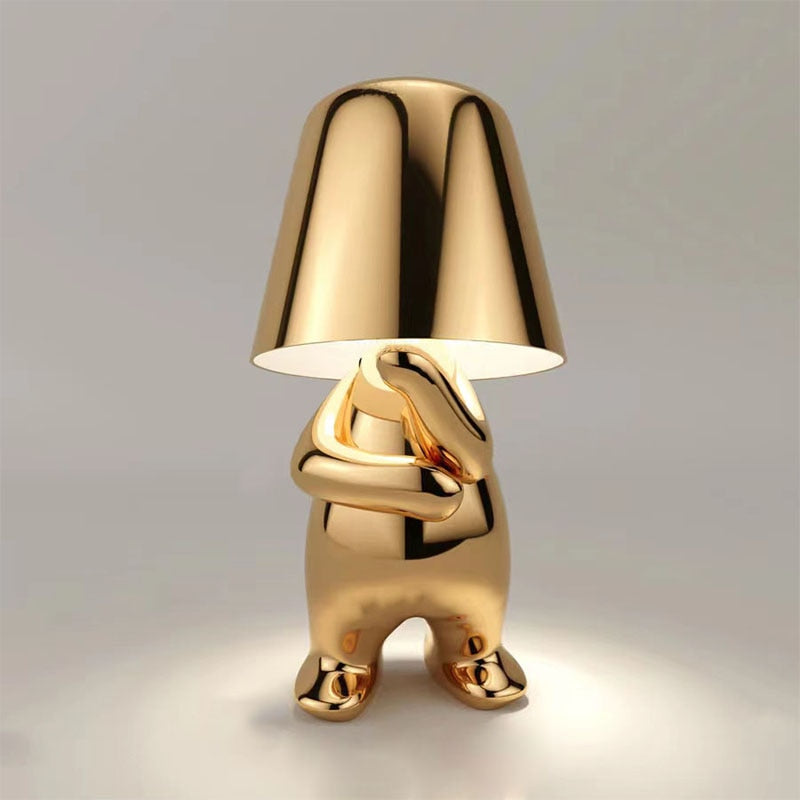 Moderne goldene Metall-LED-Tischlampe