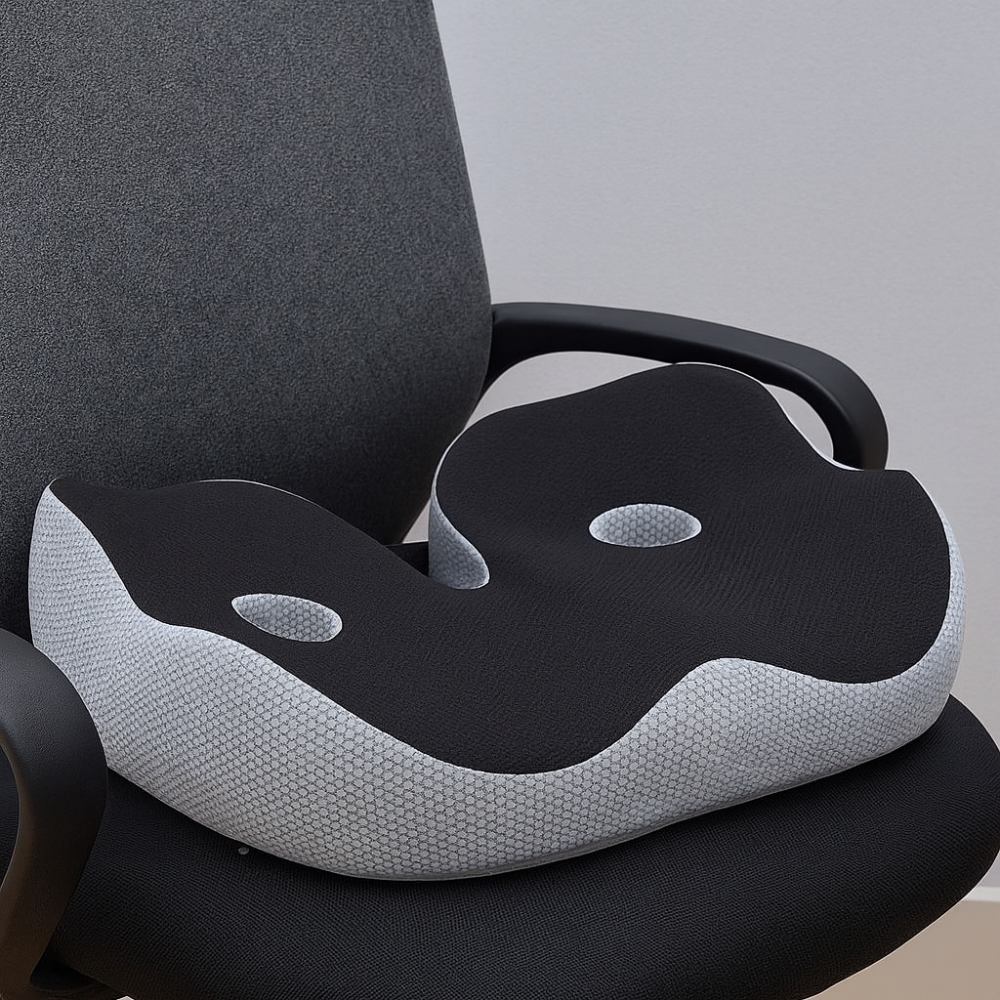 Seat Cushion Memory Foam Orthopedic Pressure Relief Adjustable