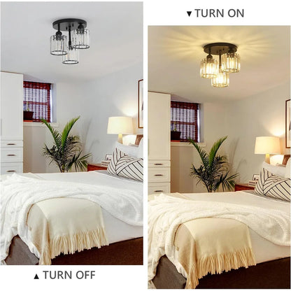 Elegant Modern Crystal Semi-Flush Ceiling Lights
