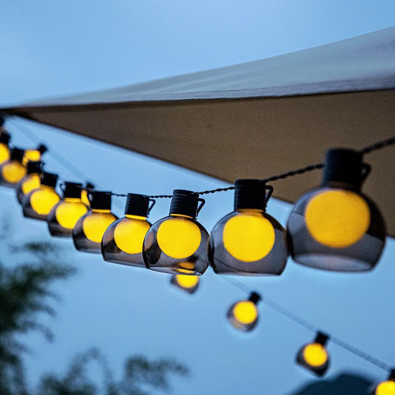 Outdoor Solar Festoon String Lights Warm Glow