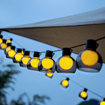 Outdoor Solar Festoon String Lights Warm Glow