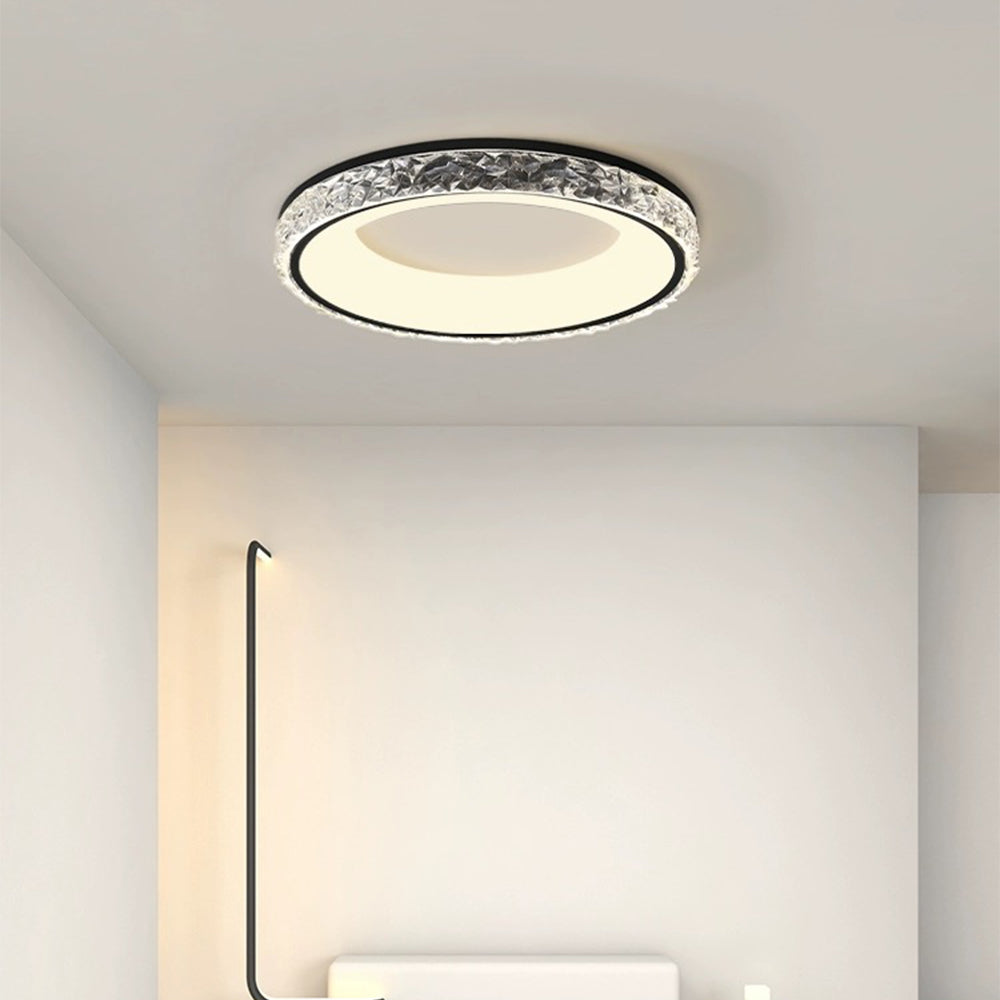 Contemporary Round Acrylic Flush Mount Ceiling Light Fixture for Modern Interiors and Stylish Home Décor